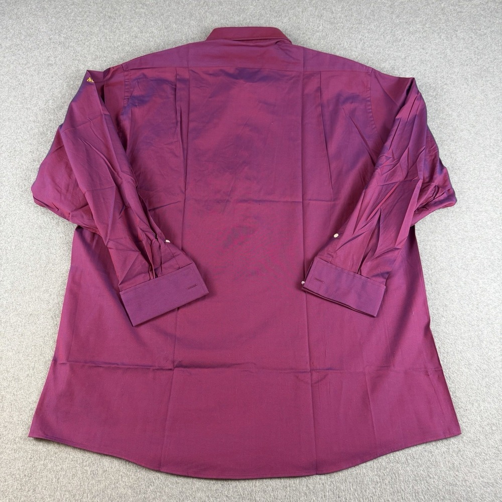 Vintage Brooks Brothers 17-34 Burgundy Cotton French Cuff Dress Shirt Mens XL - Picture 7 of 8